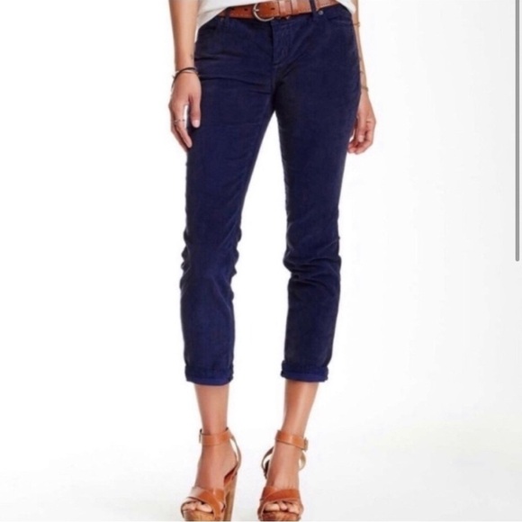 Free People royal blue corduroy low cut jeans S:27 - Picture 2 of 13